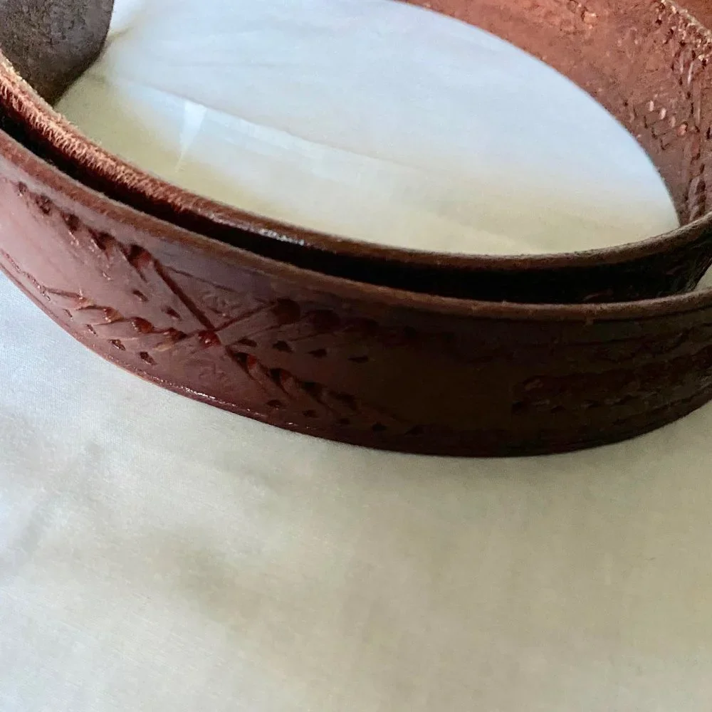 New Man Boho Western Quiet Luxury Minimalist Braided Leather Belt  (Mexi…